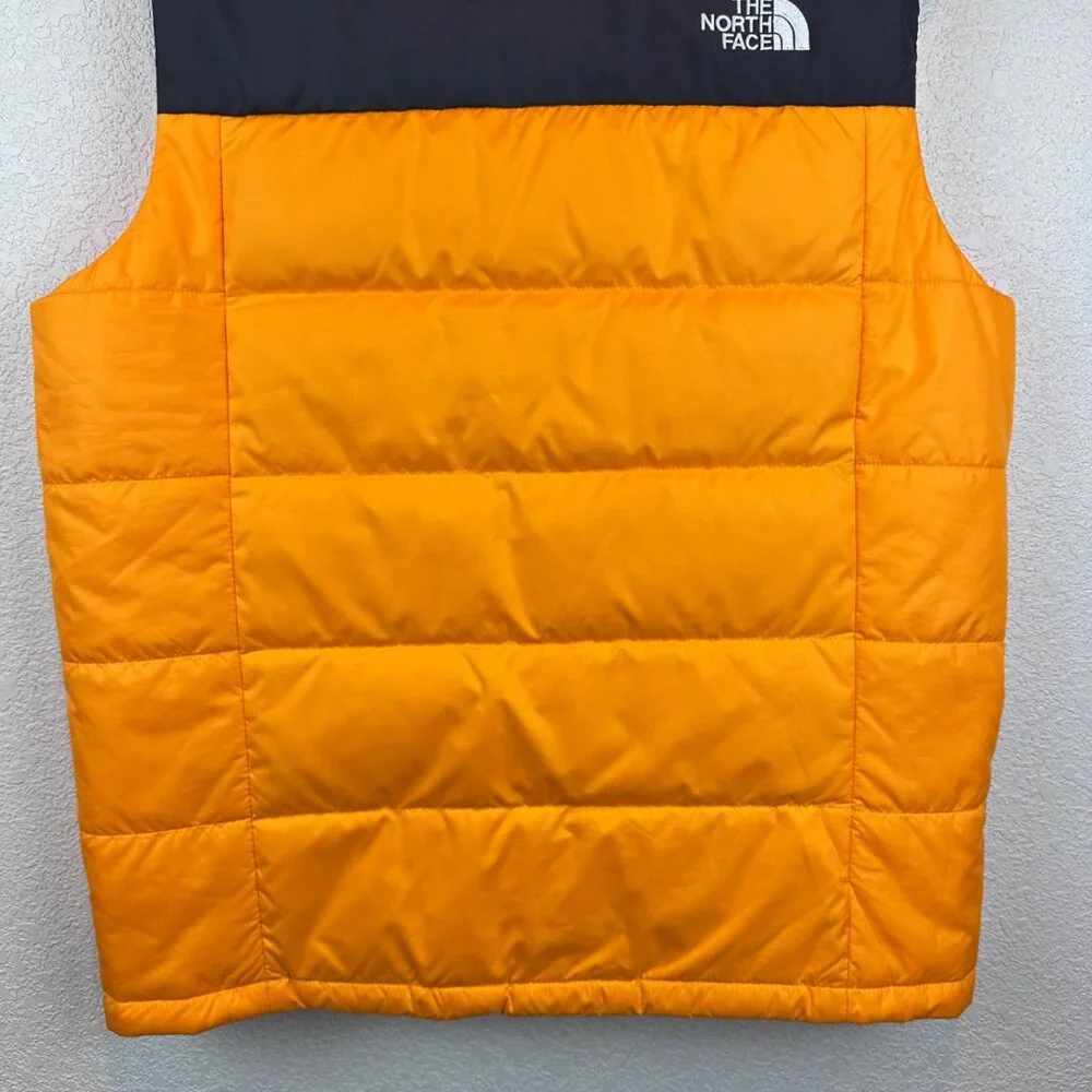 The North Face Orange Black Puffer Vest Mens M Zip Outdoor Gorpcore - Picture 9 of 12